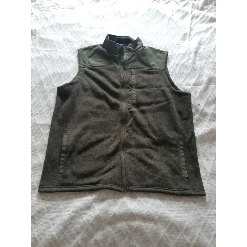 NWT George Vest Size Size 2XL Full Zip Fleece Sleeveless Men Boy Green Pockets